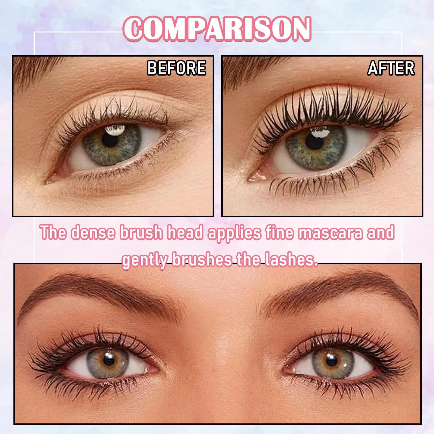 2 Pack 4D Silk Fiber Lash Mascara,Lengthening and Thick,Long Lasting Waterproof Mascara Set for Women,All Day Smudge-Proof Mascara Volume and Length
