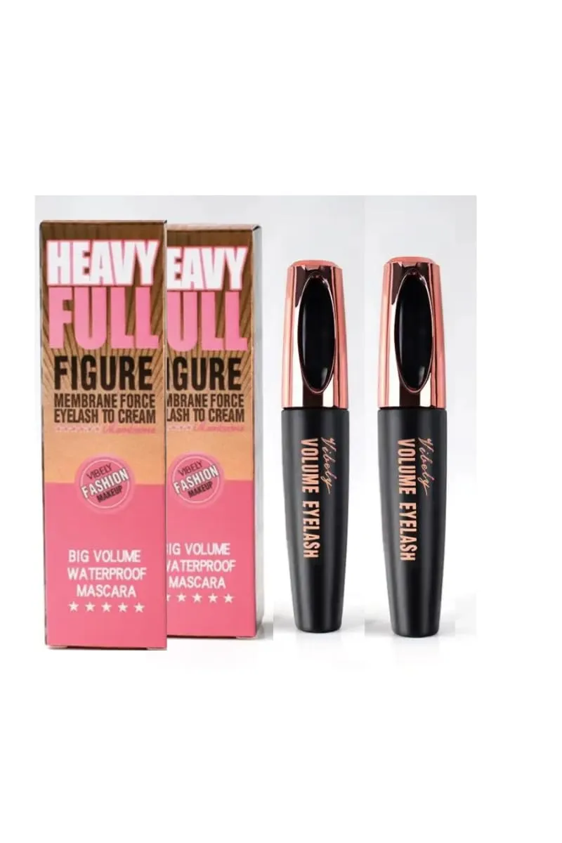 2PACK Waterproof 4D Fiber Lash Mascara Eyelash 24H Long Lasting Mascara Extension Long Curling Eyelash Beauty Makeup Black Colors.