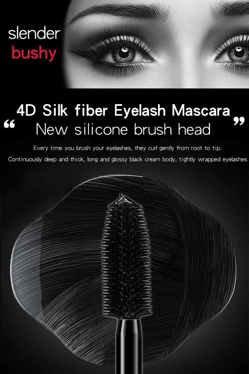 2PACK Waterproof 4D Fiber Lash Mascara Eyelash 24H Long Lasting Mascara Extension Long Curling Eyelash Beauty Makeup Black Colors.