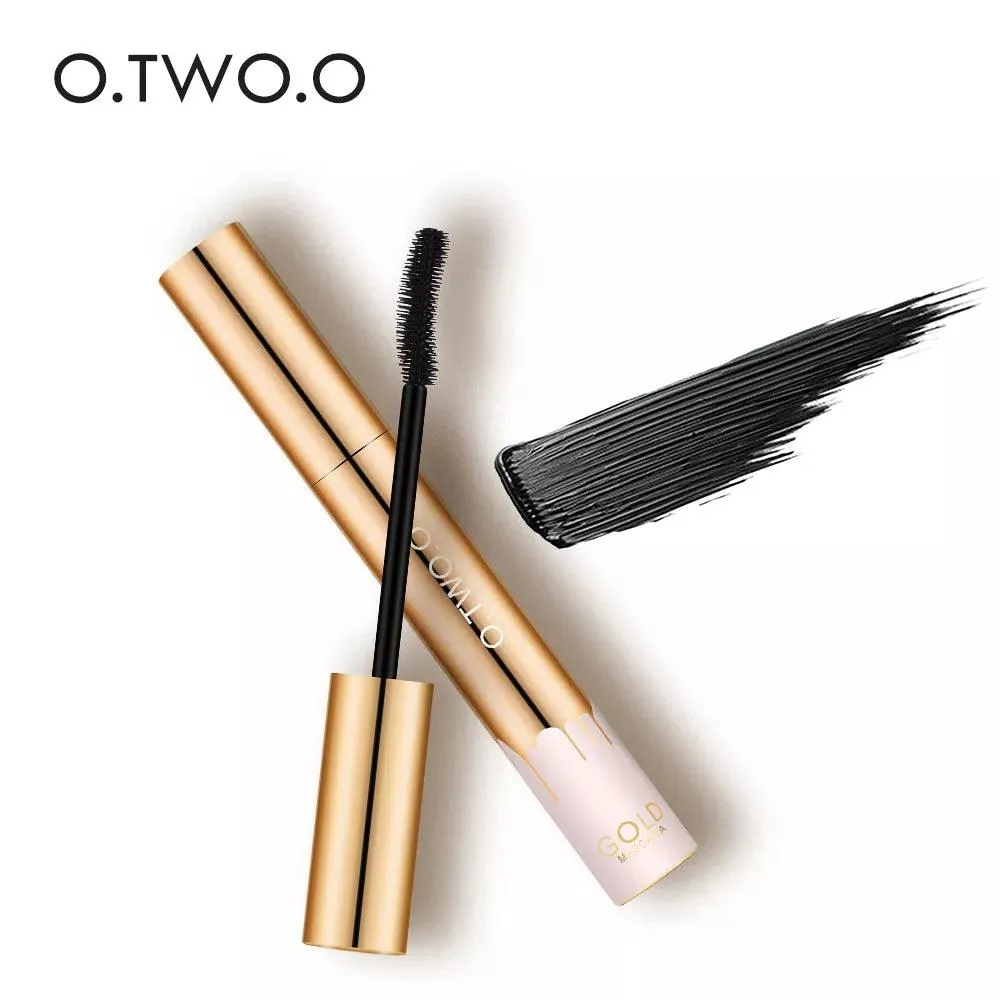 3D Mascara: Lengthen, Curl, Sparkle in Gold - Waterproof, Smudge-proof, Easy Removal