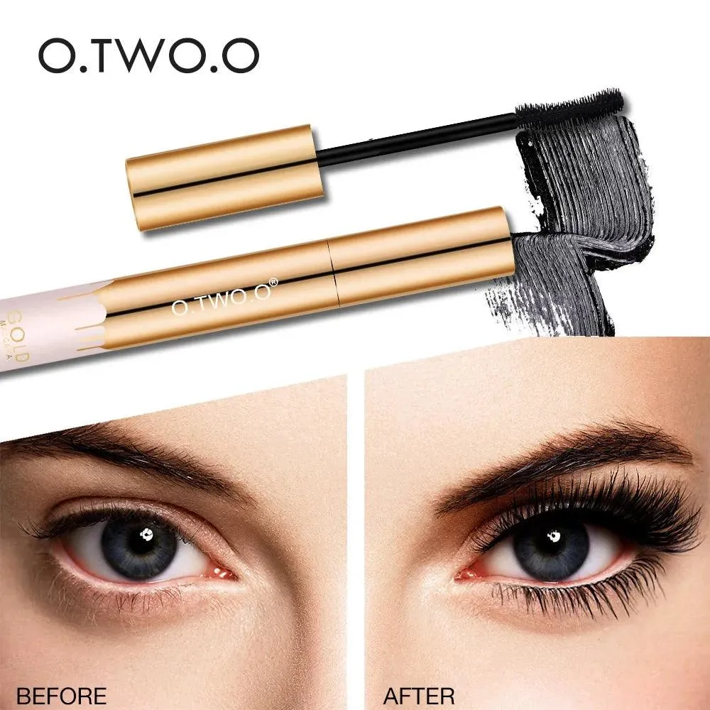 3D Mascara: Lengthen, Curl, Sparkle in Gold - Waterproof, Smudge-proof, Easy Removal
