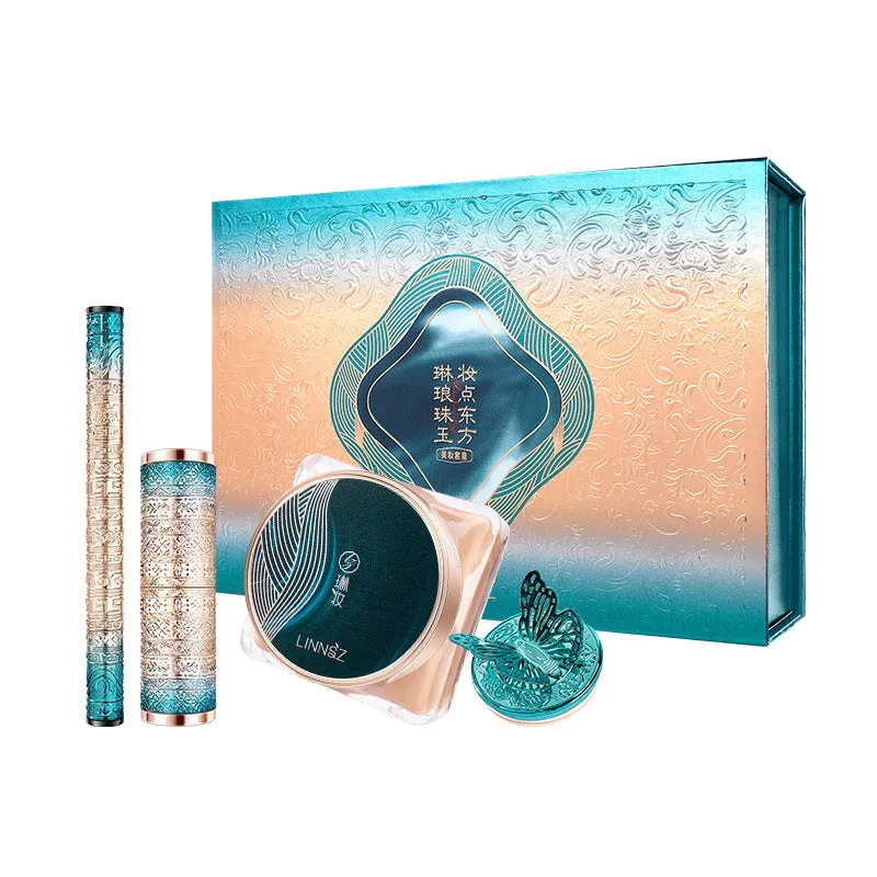 4-piece Makeup Kit Air Cushion Eyeliner Lipstick Gift Set
