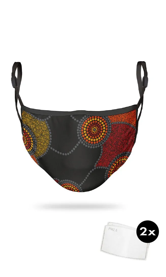 Aboriginal Art Face Mask Community Unity
