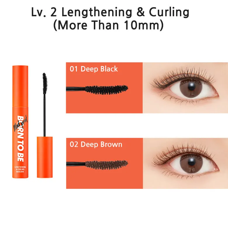 A'PIEU Born To Be Madproof Lengthening & Volumizing Curling Waterproof Lv.2 ماسكارا الرموش من ايبيو
