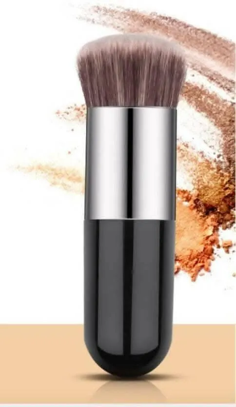 Bingeable Foundation Round Makeup Brush Flat Top for Face - Perfect For Blending Liquid, Cream or Flawless Cosmetics - Buffing, Stippling, Concealer (Pack of 5)