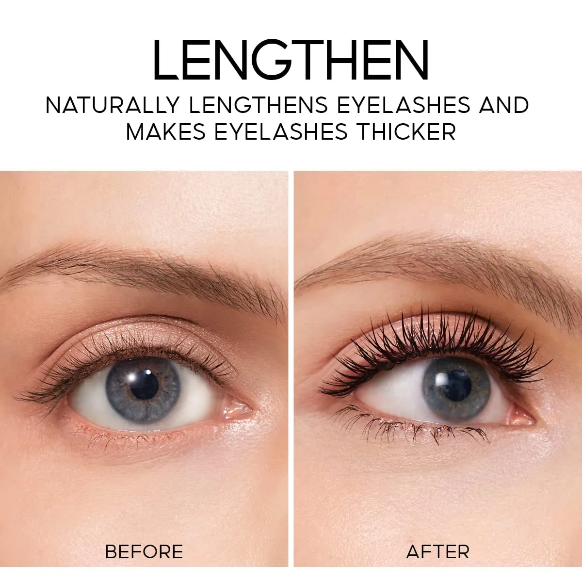 CARSLAN Lengthening Mascara Liquid Volumizing Lash Washable Long Wear Mascara Waterproof Eyeliner Build Big Bad Eye Makeup, No Clump, Smudgeproof, Black, 2 count