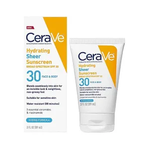 Cerave Hydrating Sheer Sunscreen Broad Spectrum SPF 30 89Ml