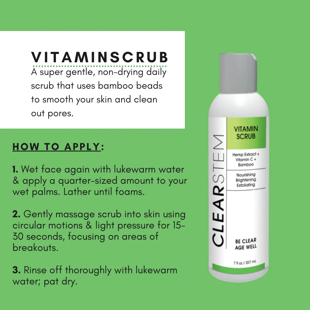 CLEARSTEM Skincare VITAMINSCRUB™ - Antioxidant-Infused Scrub Cleanser