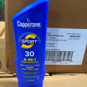 Coppertone Sunscreen Lotion Sport 30 4-IN-1 Performance  SPF 30 7OZ (70 Pcs Lot)