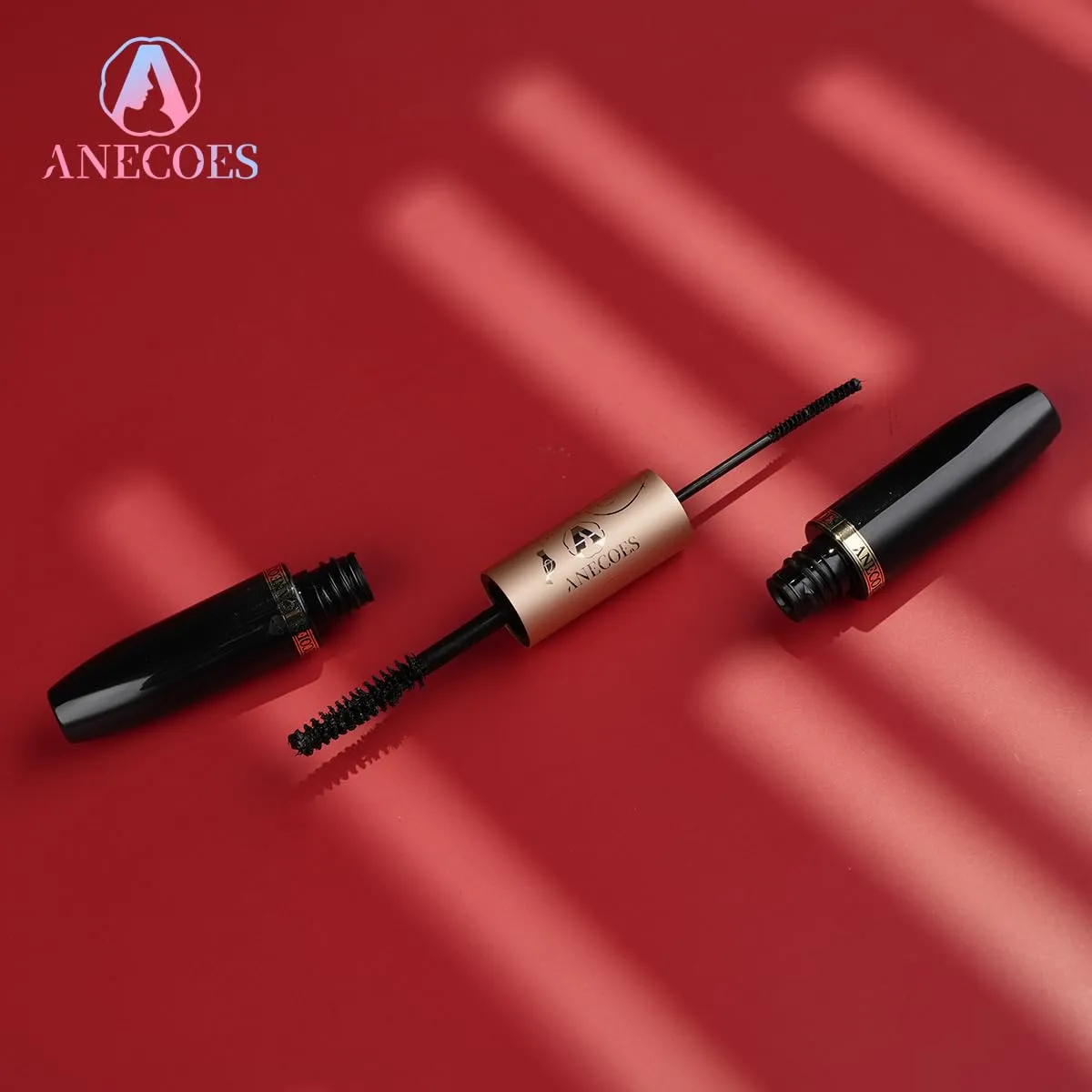 Double Ended Mascara Volumizing and lengthening Formula Mascara Black Waterproof for All-Day Wear Fiber Mascara Eyelashes Makeup Tool 2 in 1