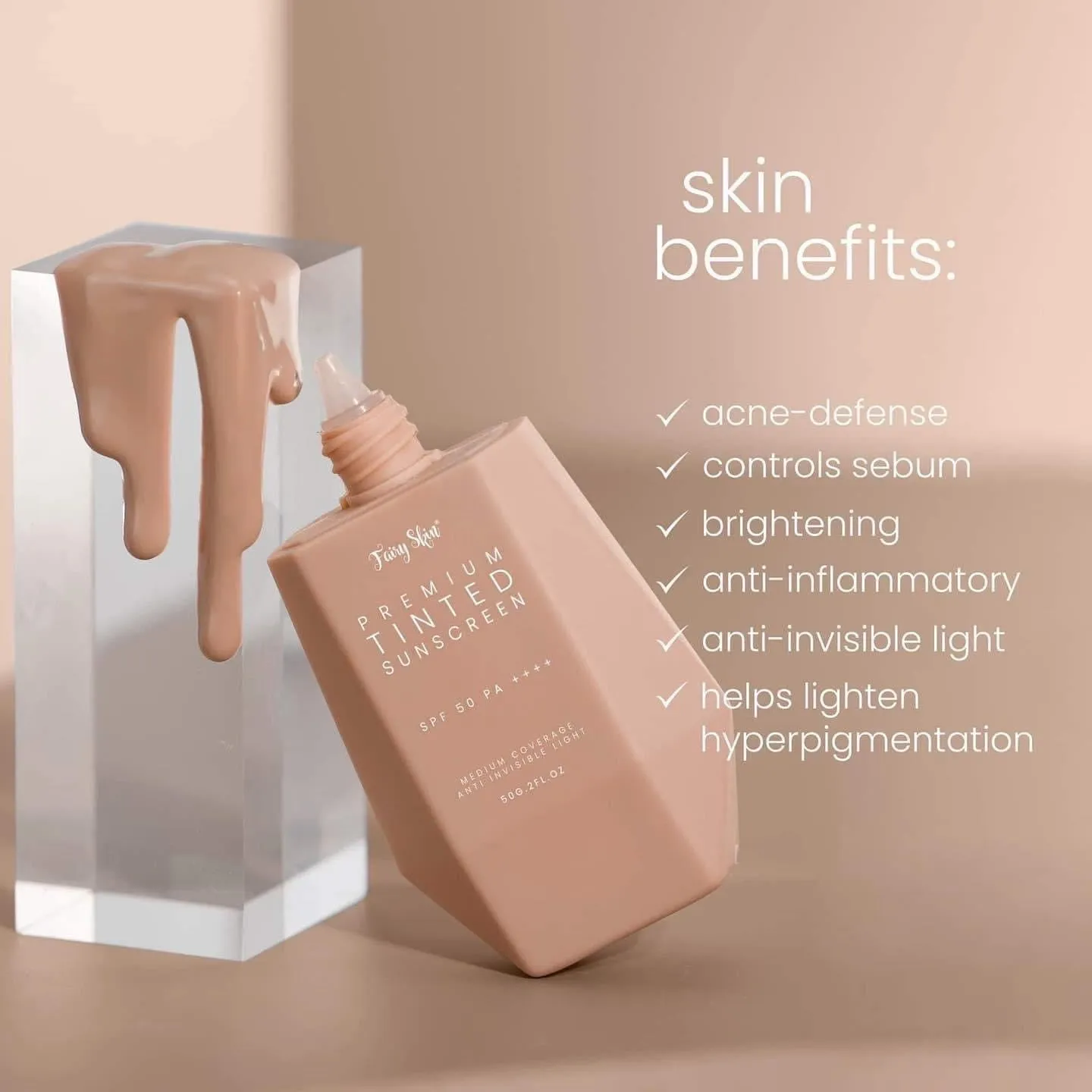 Fairy Skin - Premium TINTED SUNSCREEN SPF 50 PA      50 ML
