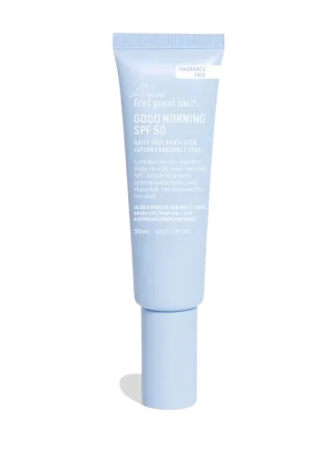 Feel Good Inc Good Morning SPF50 Daily Face Suncreen Lotion Fragrance Free