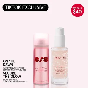 Glow 'Til Dawn Duo Value Set – on 'Til Dawn Waterproof Setting Spray & Secure the Glow Tacky Hydrating Primer for Hydrated Skin & Long-Lasting Makeup