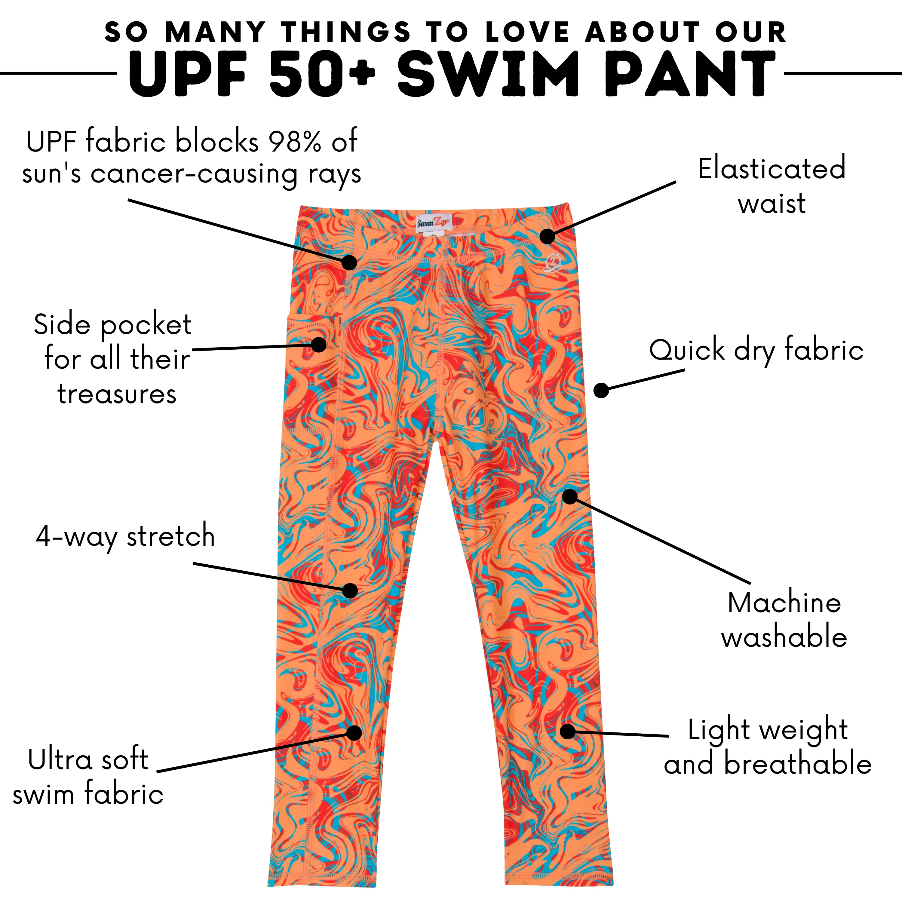 Kids Swim Pants | "Swirl"