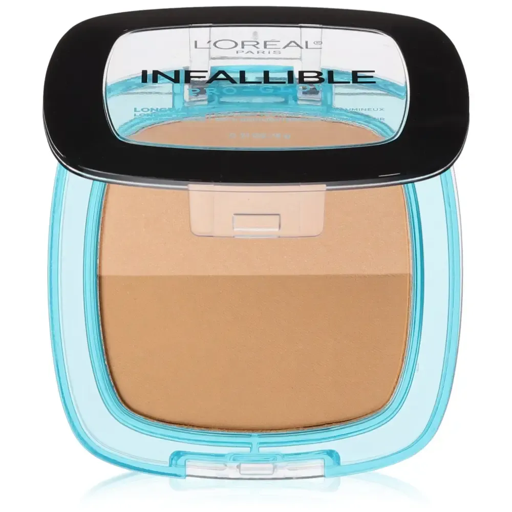 L'Oréal Paris Infallible Pro Glow Pressed Powder, Creme Cafe, 0.31 oz.