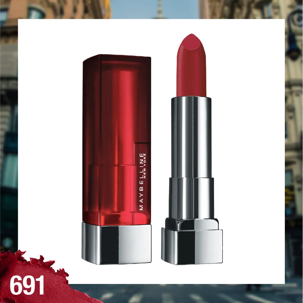 Maybelline New York Color Sensational Creamy Matte Lipstick, 691 Rich Ruby, 3.9g