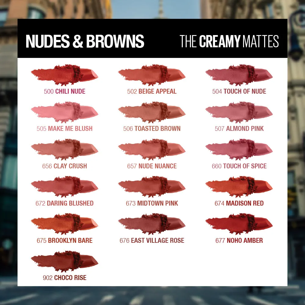 Maybelline New York Color Sensational Creamy Matte Lipstick, 691 Rich Ruby, 3.9g