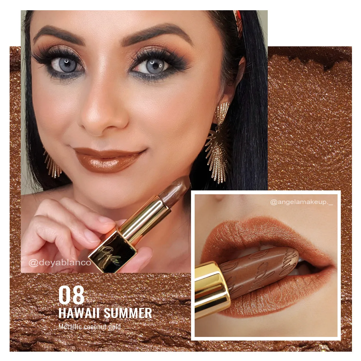Metallic Shine Lipstick | D08 Hawaii Summer