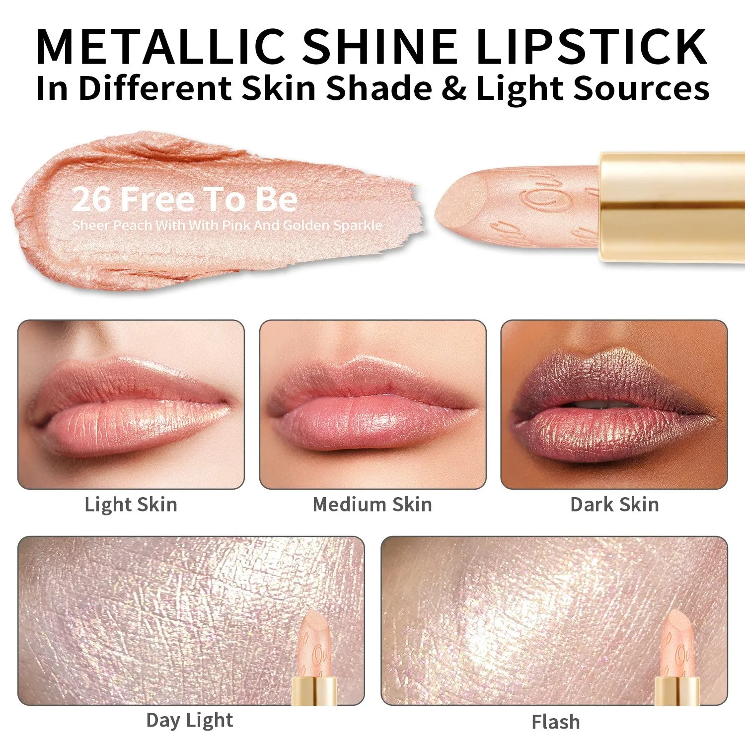 Metallic Shine Lipstick | D26 Free to Be