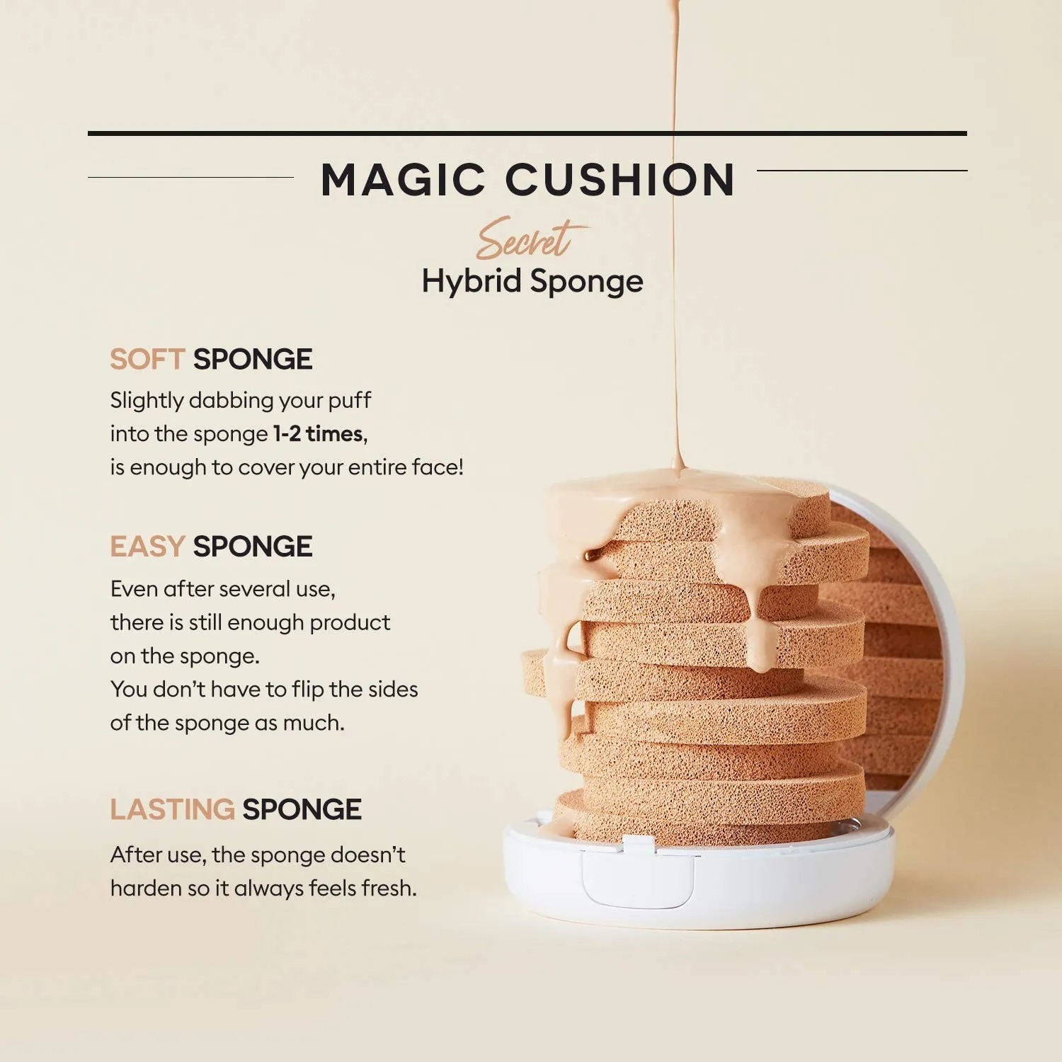 MISSHA Magic Cushion Cover Lasting Foundation SPF50 /PA   , 21 Light Beige 15 g