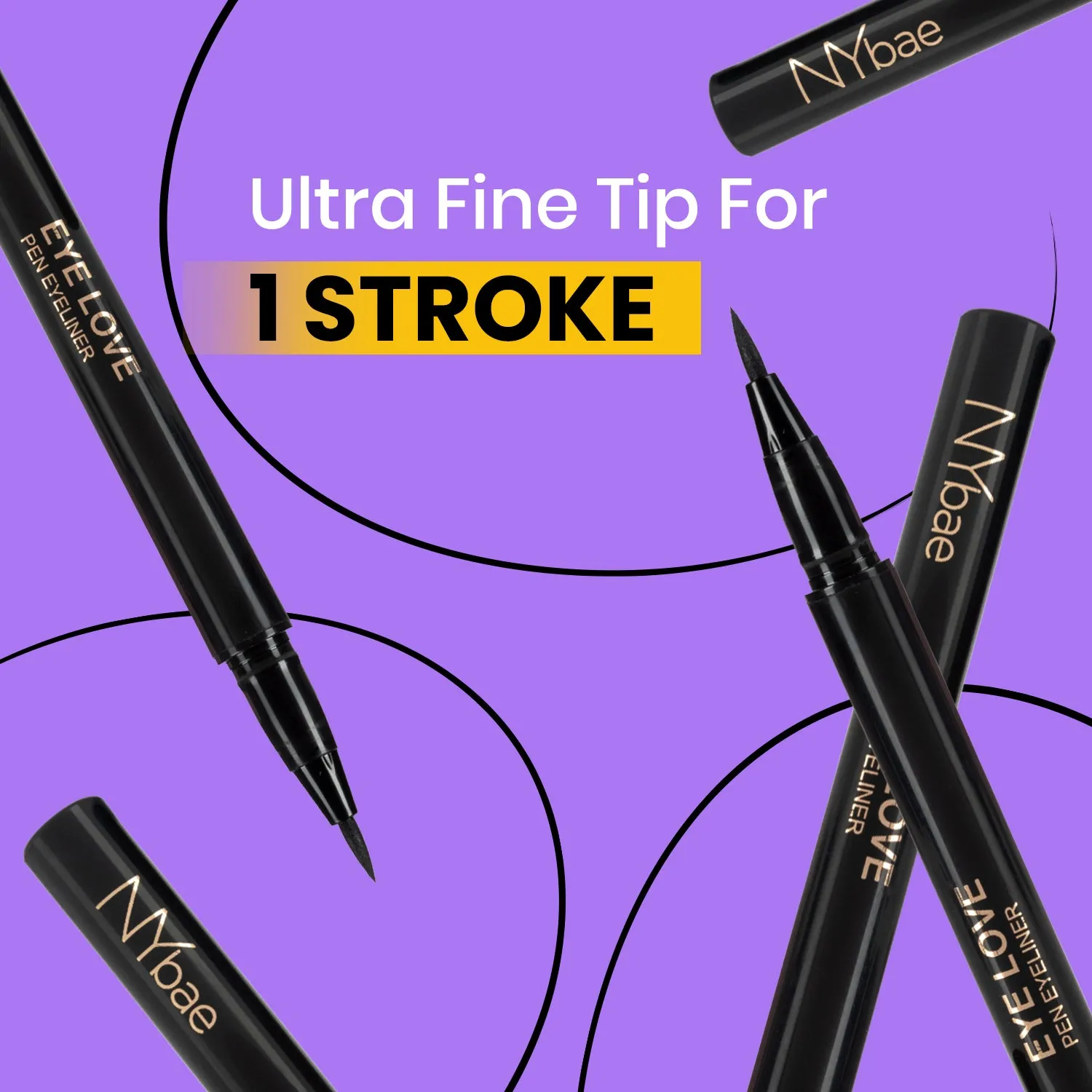 NY Bae Eye Love Pen Eyeliner - Black Ink | Sketch Eyeliner | Korean Beauty | Eye Makeup | Smudgeproof | Liquid Eyeliner Pen