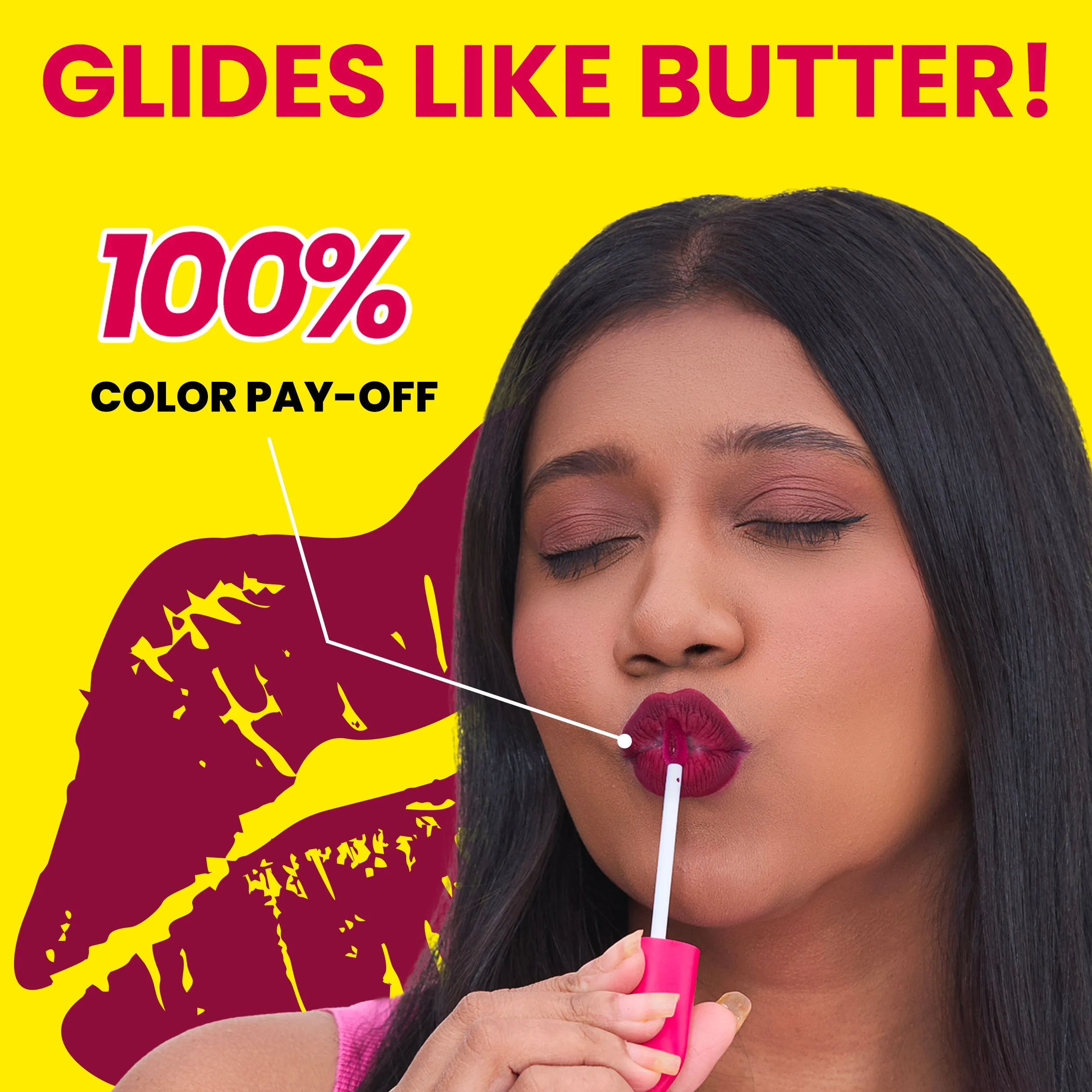 NY Bae Velvet Mousse Liquid Lipstick - Badass Berry 02 (6.5ml) | Velvet Matte Finish | Transferproof | Smudgeproof | Ultra Light | Smooth | Moisturising Plum Lipstick
