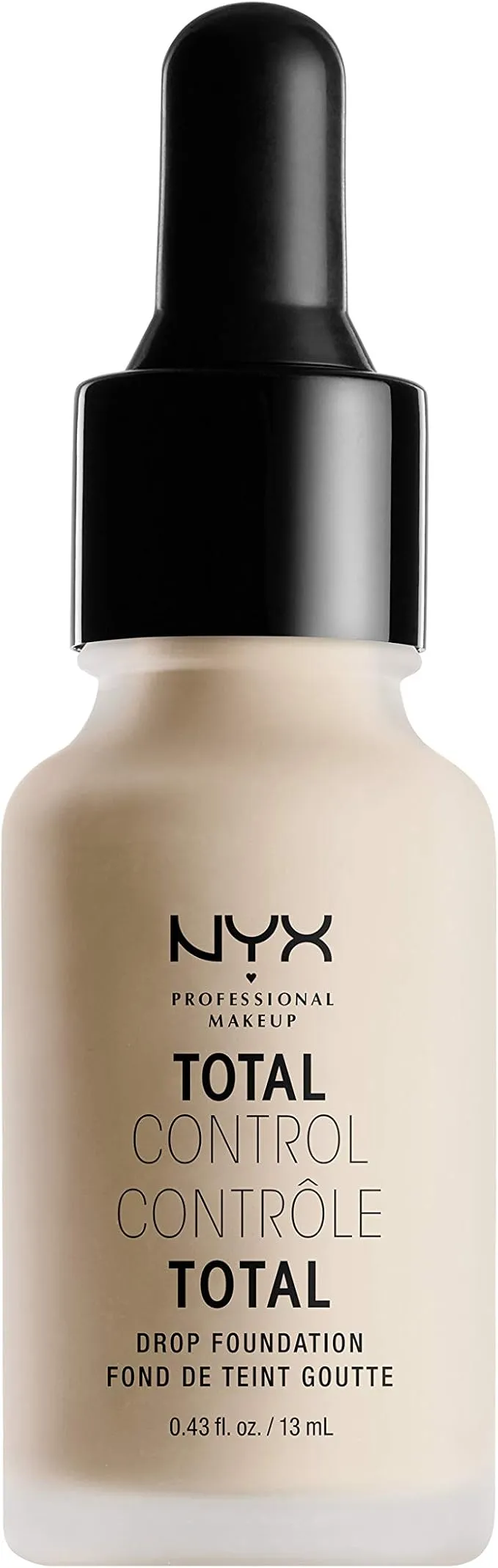 NYX Professional Makeup Total Control Drop Foundation, Precise Dosage, Buildable Coverage, Long Lasting,