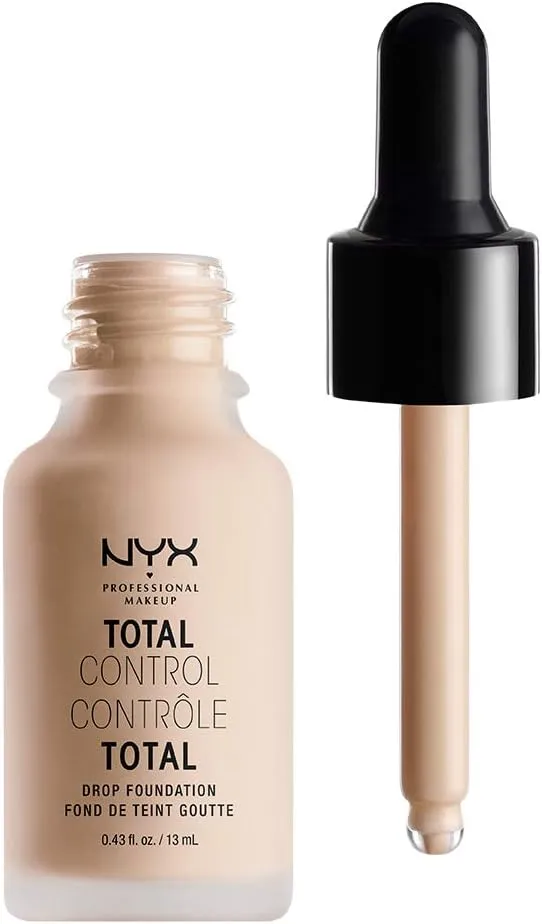 NYX Professional Makeup Total Control Drop Foundation, Precise Dosage, Buildable Coverage, Long Lasting,