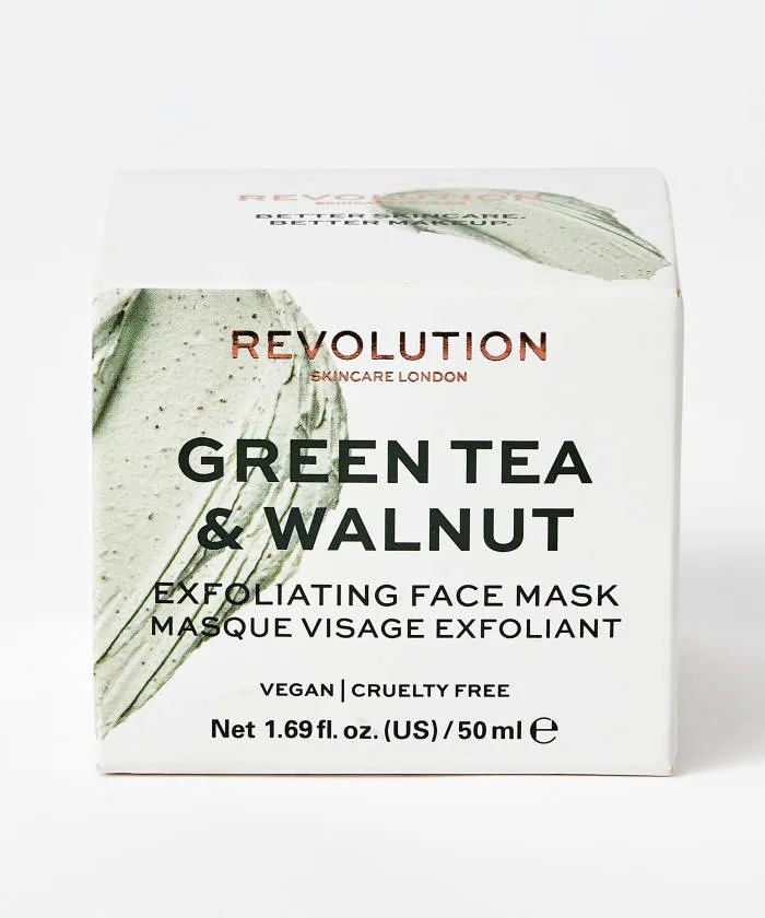 REVOLUTION SKINCARE

GREEN TEA AND WALNUT EXFOLIATING FACE MASK
