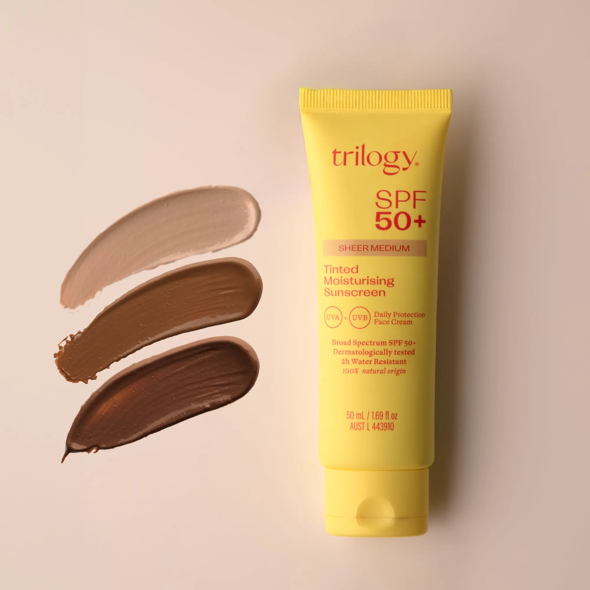 SPF 50  Sheer Tinted Moisturising Sunscreen, 50mL
