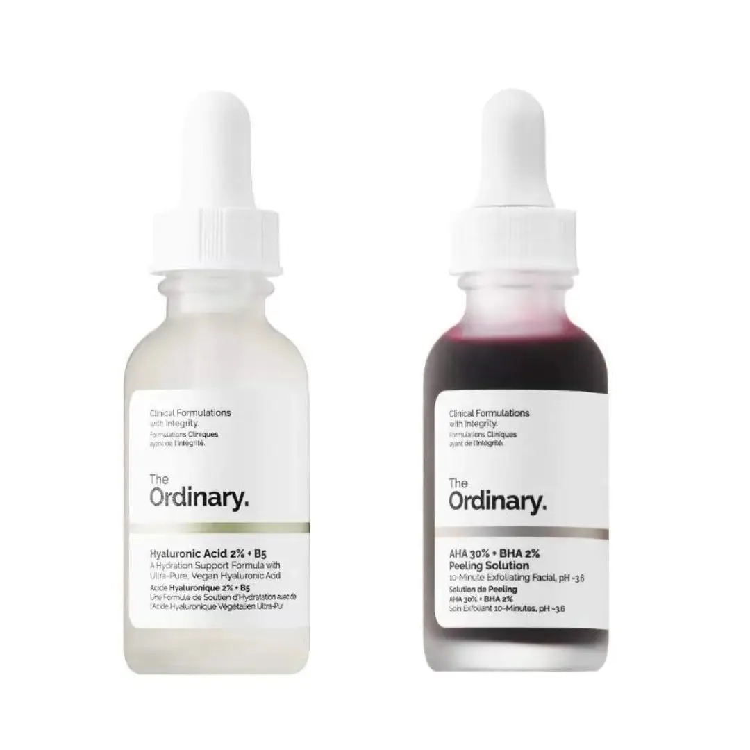 THE ORDINARY AHA 30%   BHA 2% Peeling Solution and Hyaluronic Acid 2% with B5