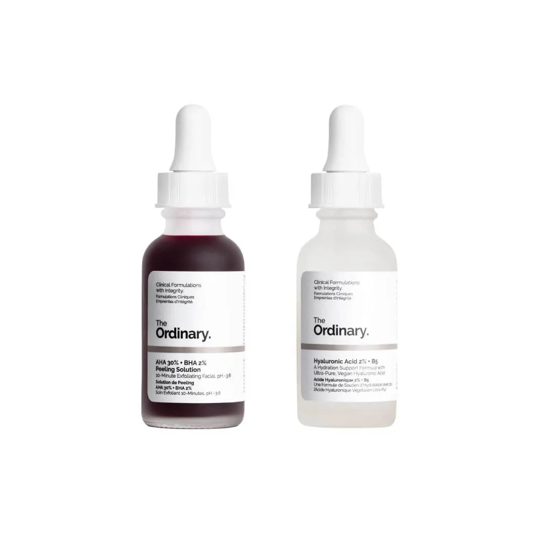 THE ORDINARY AHA 30%   BHA 2% Peeling Solution and Hyaluronic Acid 2% with B5
