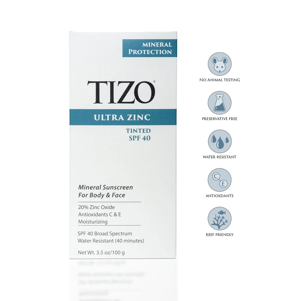 ULTRA ZINC BODY & FACE SUNSCREEN tinted dewy finish SPF 40