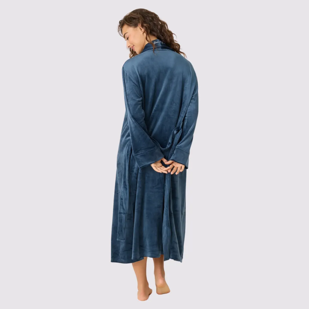 Velvety Velour Robe (Navy)