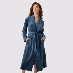 Velvety Velour Robe (Navy)