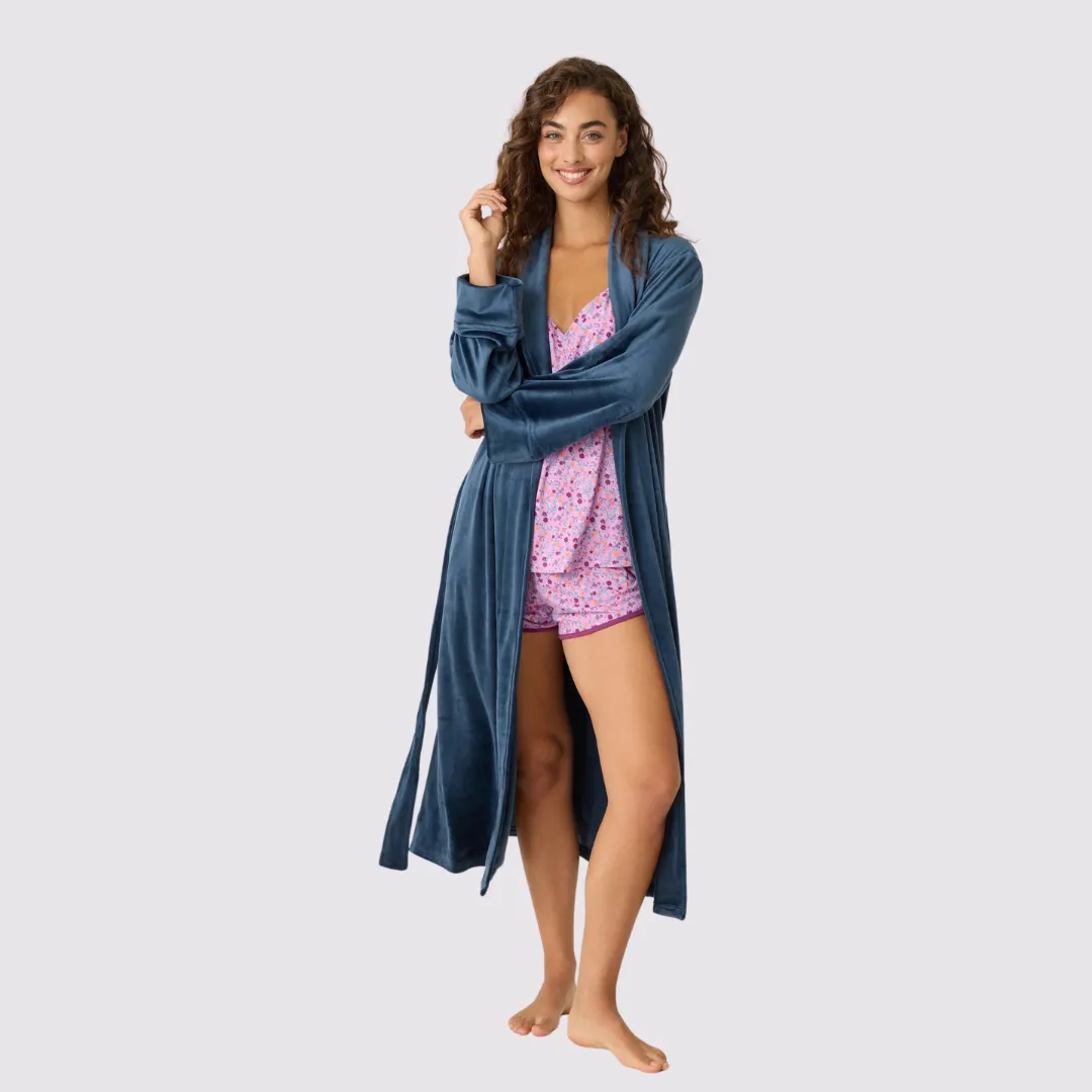 Velvety Velour Robe (Navy)