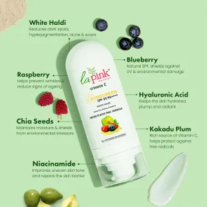 Vitamin C Sunscreen | White Haldi & Blueberry | Reduces Dullness | SPF 50 | 50 g | Set Of 2